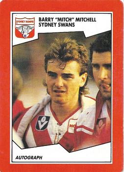 1989 Scanlens VFL #80 Barry Mitchell Front